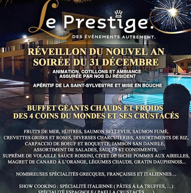 Nouvel an 2026 au Prestige